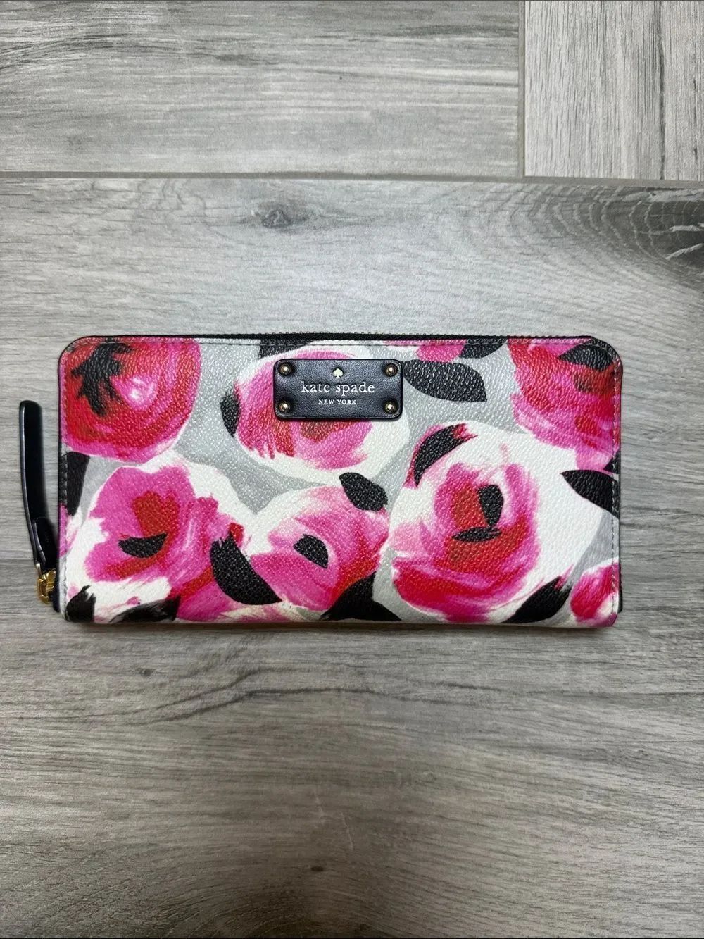 kate spade Grove Street Pink Floral Zip-Around Wallet